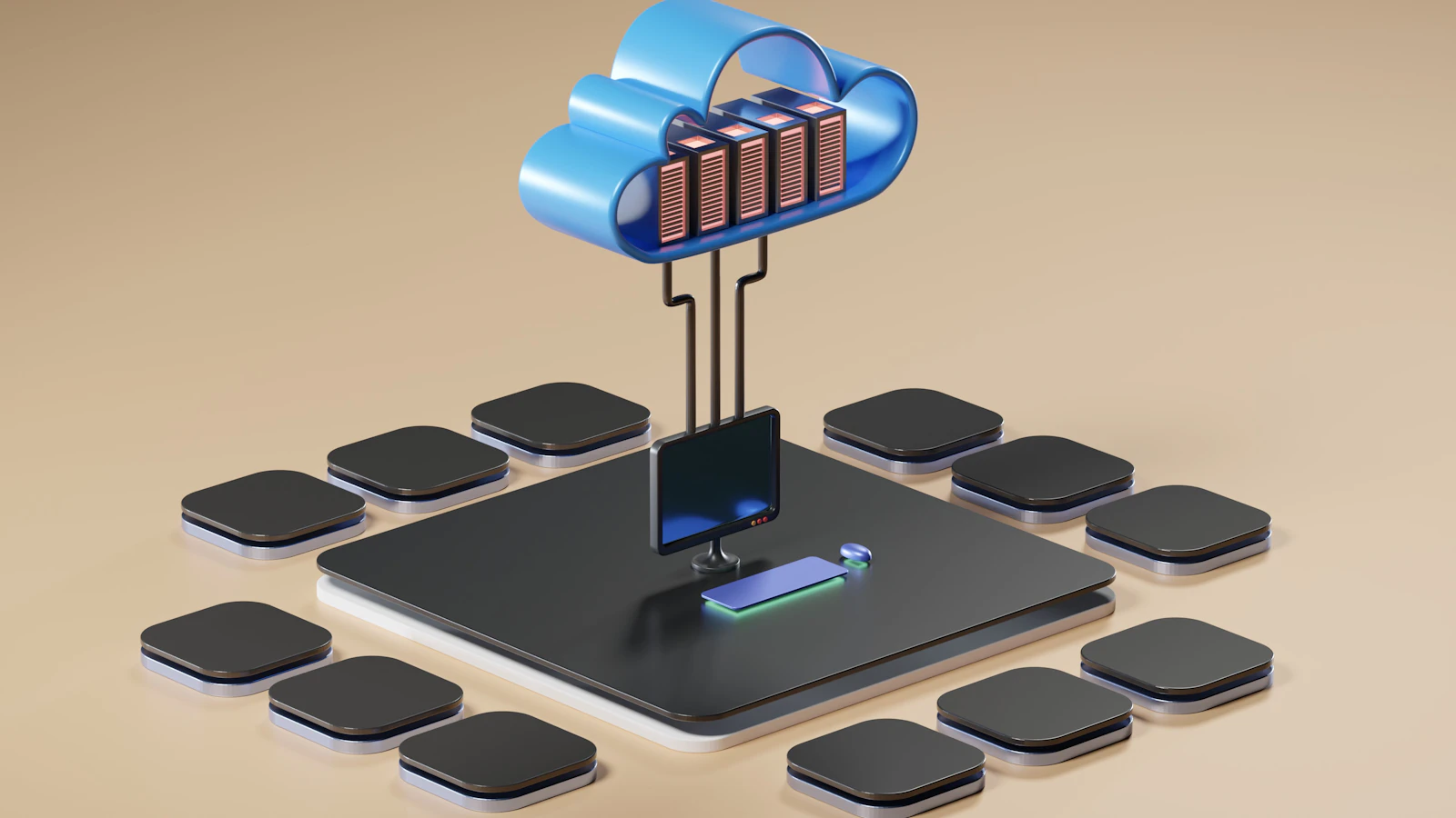 Cloud-Symbol als 3D-Render – Backup für Microsoft 365 im Unternehmen