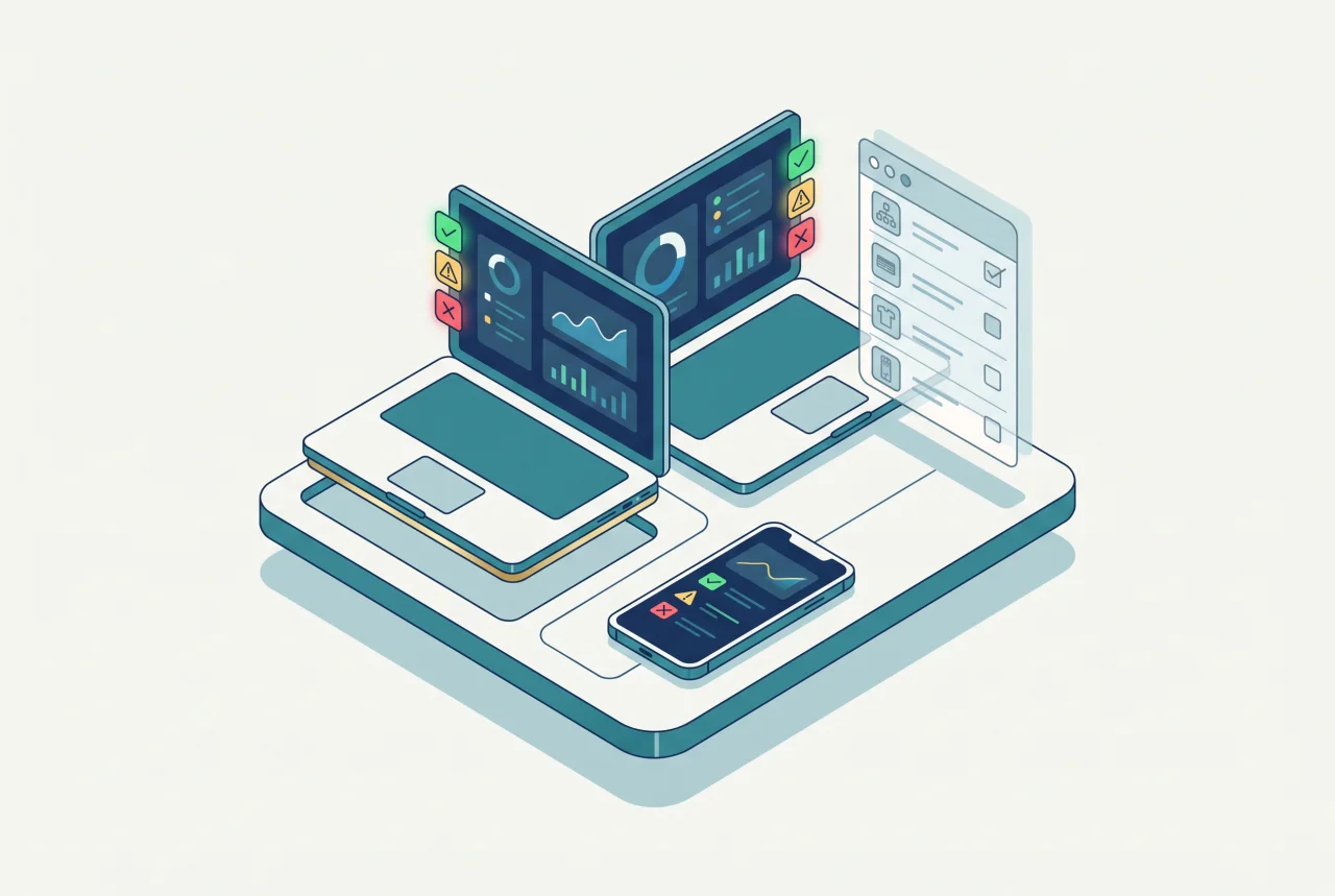 Illustration: kjello verwaltet Geräte und Onboarding zentral – als Entlastung für das interne IT-Team