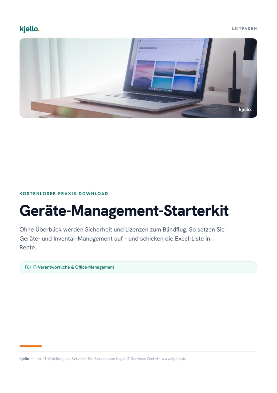 Titelseite des PDFs „Geräte-Management-Starterkit“