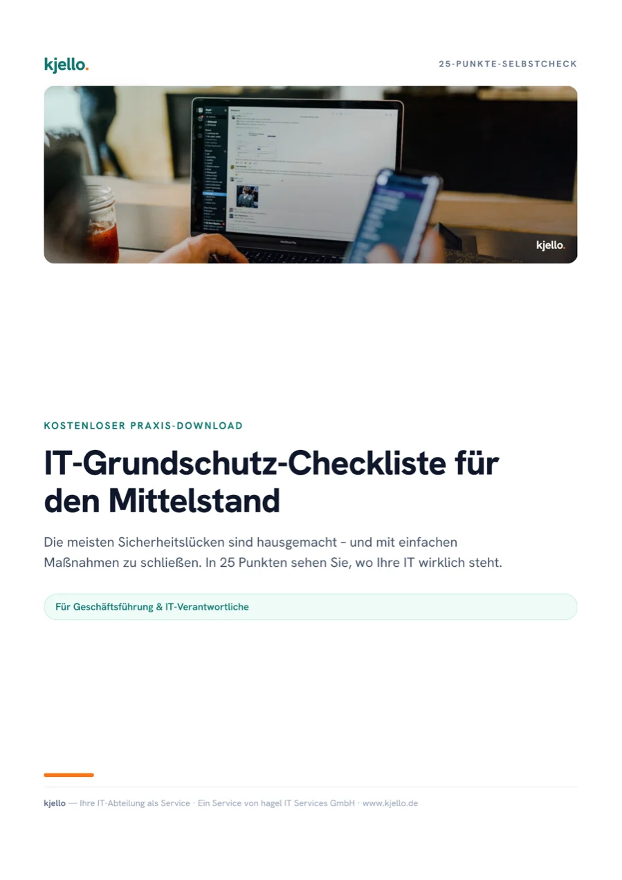 Titelseite des PDFs „IT-Grundschutz-Checkliste für den Mittelstand“