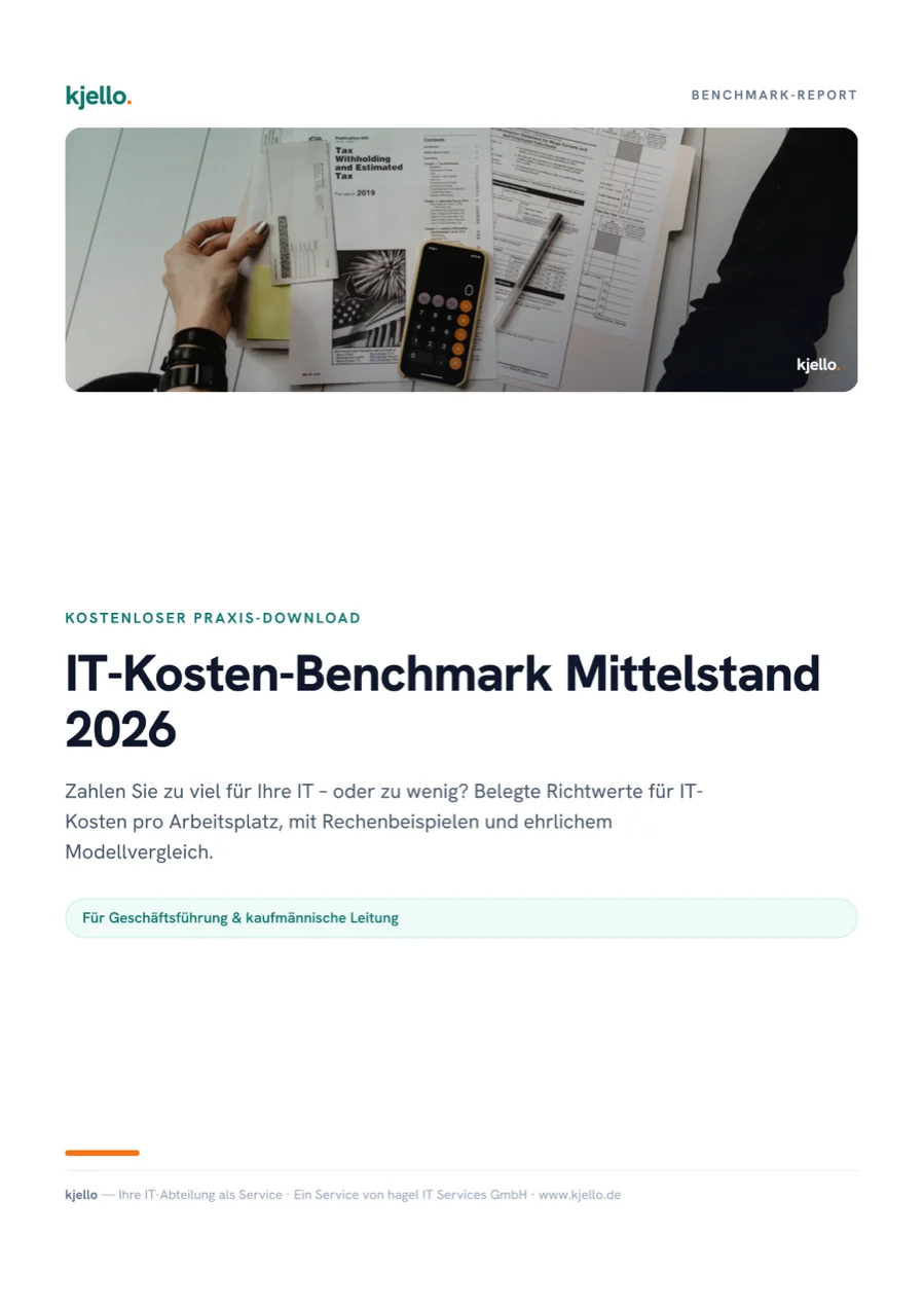 Titelseite des PDFs „IT-Kosten-Benchmark Mittelstand 2026“