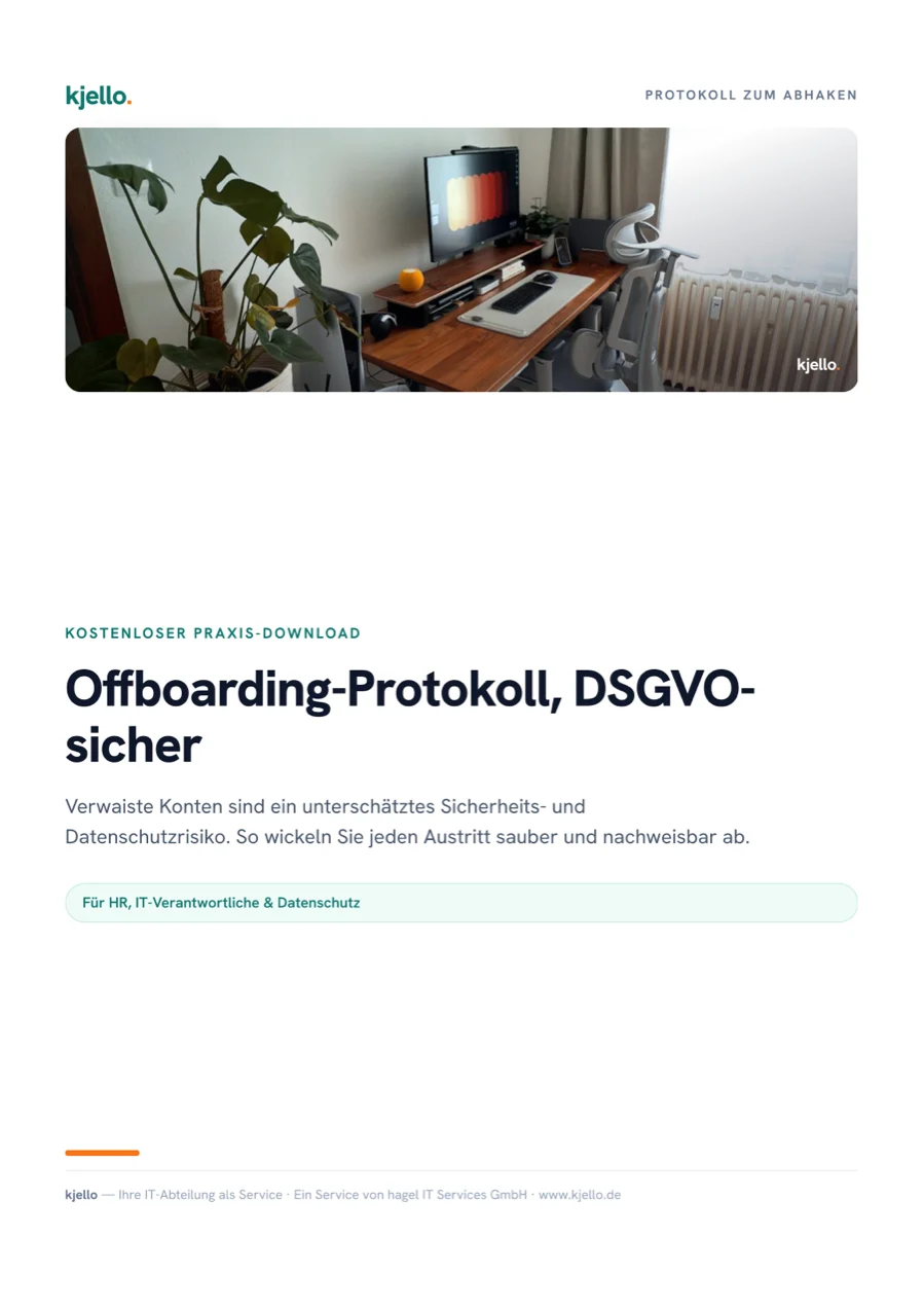 Titelseite des PDFs „Offboarding-Protokoll, DSGVO-sicher“