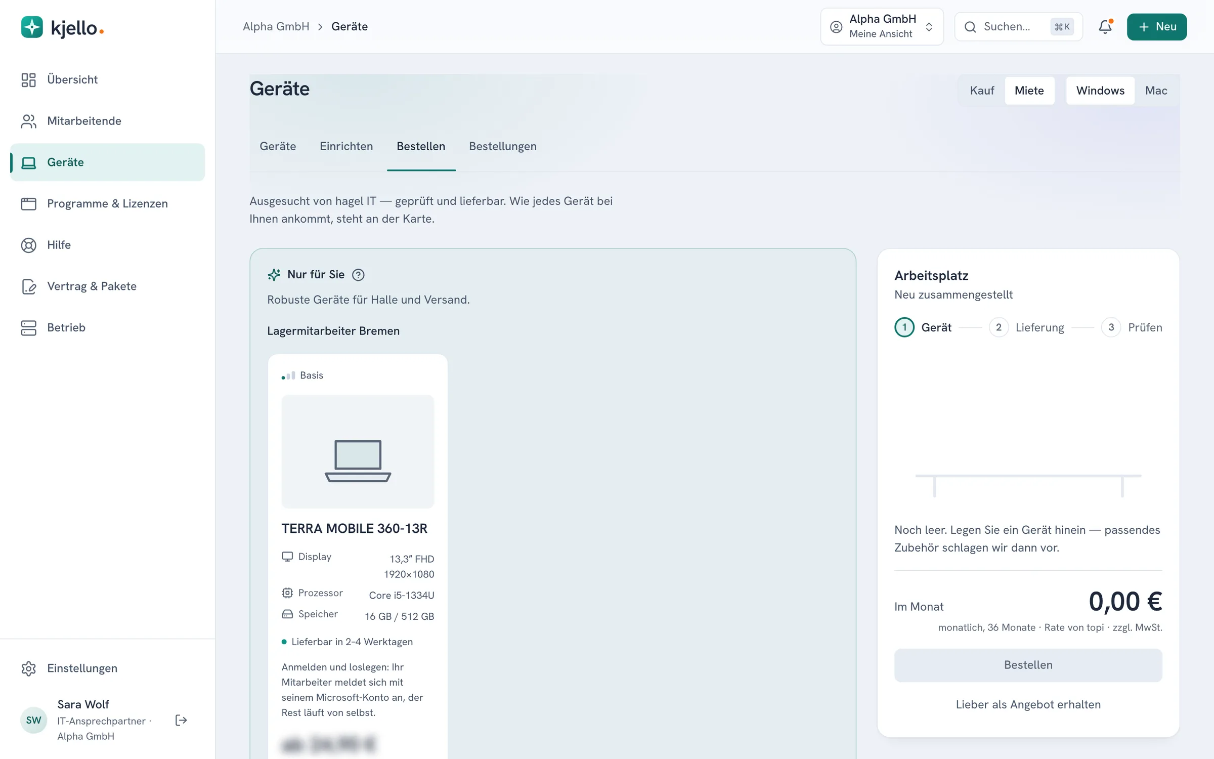 kjello-Portal: Geräte-Katalog mit Fotos, Preisen und Verfügbarkeit